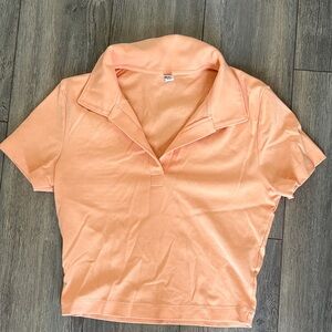 Uniqlo Peach Short Sleeve Polo Top